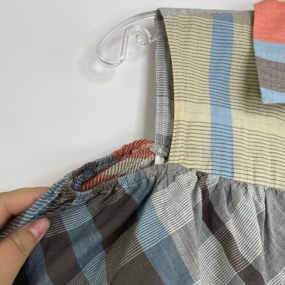 Sea New York Plaid Ruffle Off The Shoulder Blouse Women's size 2 - Picture 3 of 12